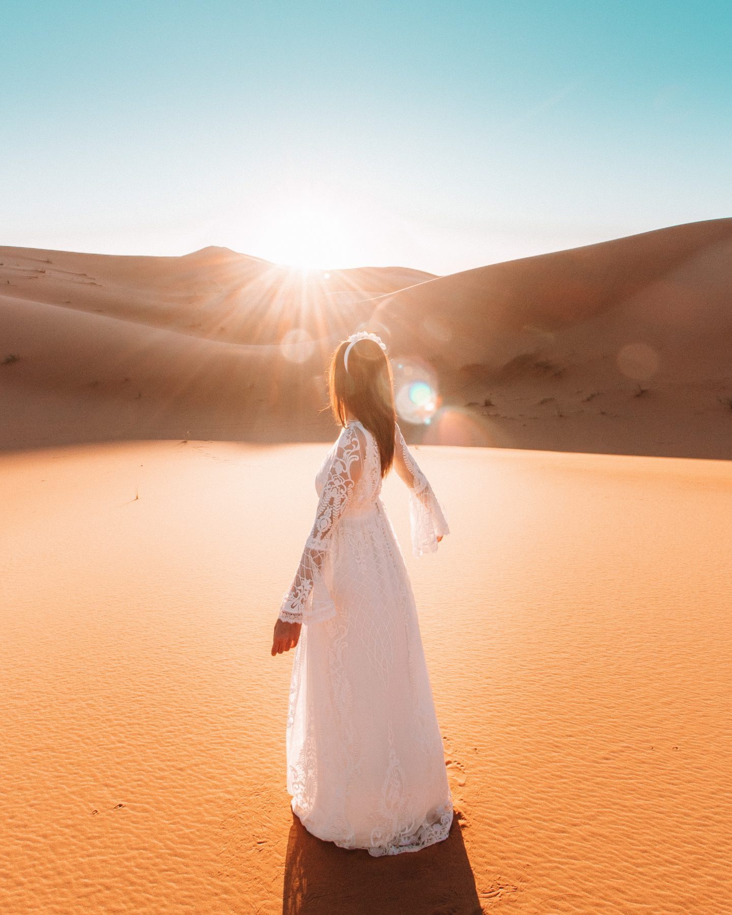 Sunrise Sahara sand dunes